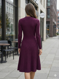 Long skirt sweater with fitted waist and long sleeves art.5201