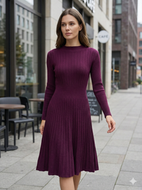 Long skirt sweater with fitted waist and long sleeves art.5201