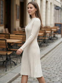 Long skirt sweater with fitted waist and long sleeves art.5201