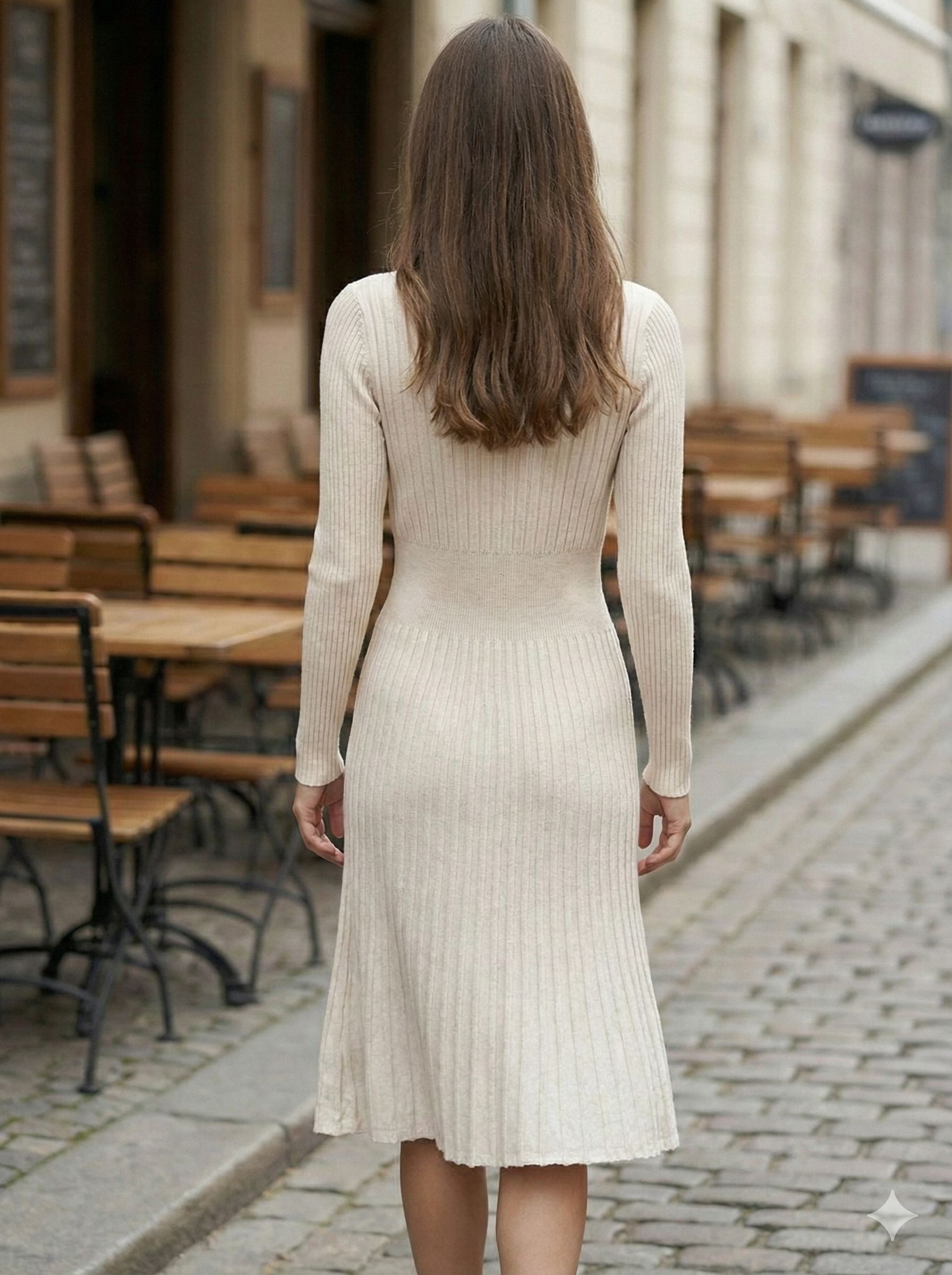 Long skirt sweater with fitted waist and long sleeves art.5201