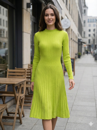 Long skirt sweater with fitted waist and long sleeves art.5201