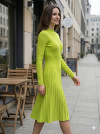 Long skirt sweater with fitted waist and long sleeves art.5201