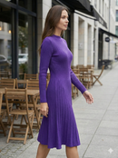 Long skirt sweater with fitted waist and long sleeves art.5201