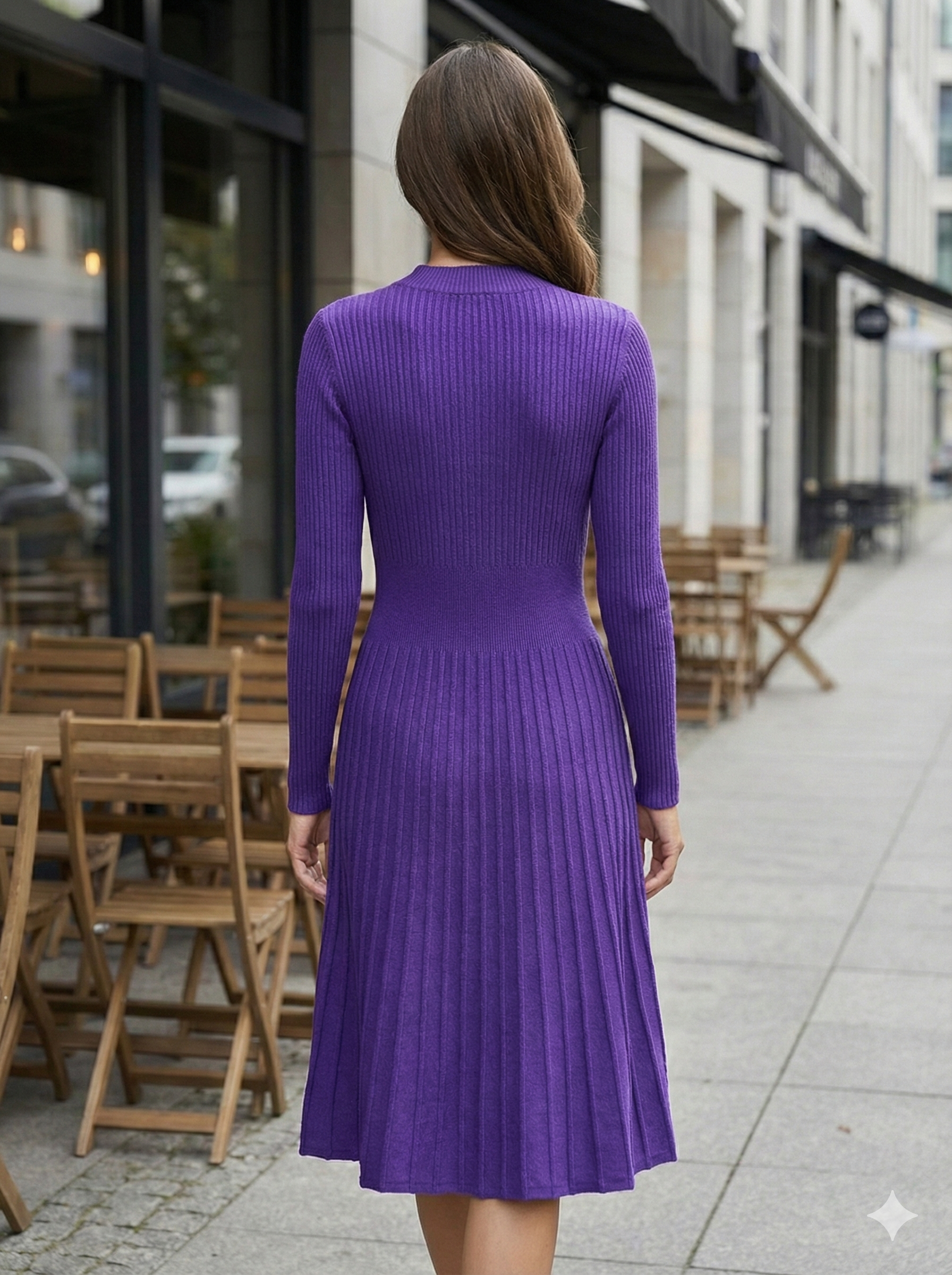 Long skirt sweater with fitted waist and long sleeves art.5201