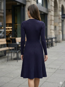 Long skirt sweater with fitted waist and long sleeves art.5201