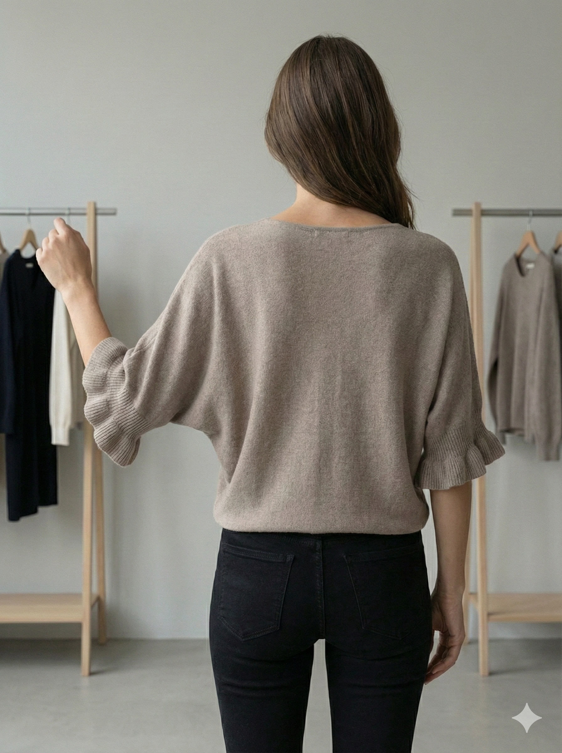 Spring/Summer Sweater, Short Sleeve, Petal-Shaped Sleeves, V-Neck, Casual art.sy8193