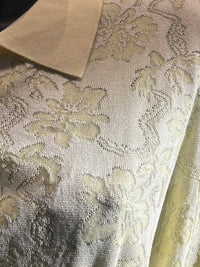 Spring/Summer Sweater, Jacquard, Polo Collar, Tie-Waist, Long, Button-Up Cardigan, art.6896