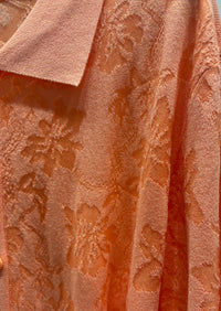 Spring/Summer Sweater, Jacquard, Polo Collar, Tie-Waist, Long, Button-Up Cardigan, art.6896