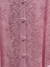 Spring/Summer Sweater, Jacquard, Polo Collar, Tie-Waist, Long, Button-Up Cardigan, art.6896