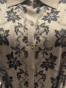 Spring/Summer Sweater, Jacquard, Polo Collar, Tie-Waist, Long, Button-Up Cardigan, art.6896