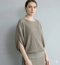 Short-sleeved, batwing sleeves, faux pockets, crew-neck, casual. art.8520