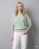 Short-sleeved, batwing sleeves, faux pockets, crew-neck, casual. art.8520