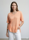 Short-sleeved,Pleats, single-sided slit, V-neck, casual. art.6906