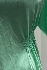 Short-sleeved,Pleats, single-sided slit, V-neck, casual. art.6906