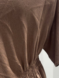 Short-sleeved,Pleats, single-sided slit, V-neck, casual. art.6906