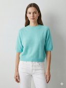 Like alpaca Short-sleeved crew neck Suitable for early spring art.8862