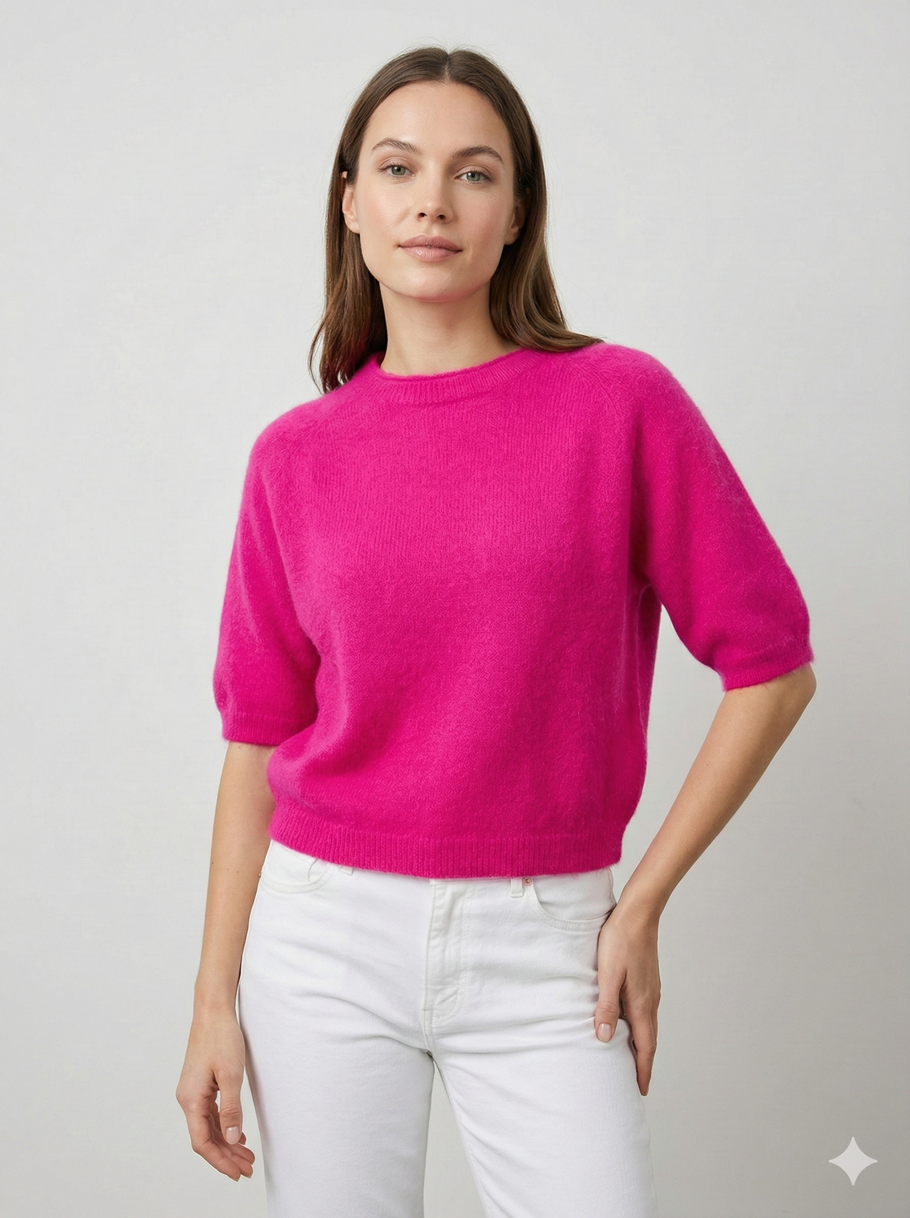 Like alpaca Short-sleeved crew neck Suitable for early spring art.8862