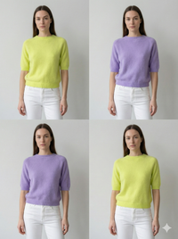 Like alpaca Short-sleeved crew neck Suitable for early spring art.8862