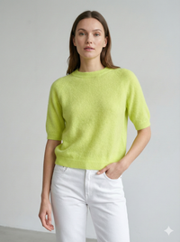 Like alpaca Short-sleeved crew neck Suitable for early spring art.8862