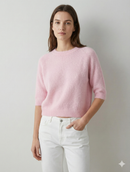 Like alpaca Short-sleeved crew neck Suitable for early spring art.8862