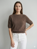 Like alpaca Short-sleeved crew neck Suitable for early spring art.8862