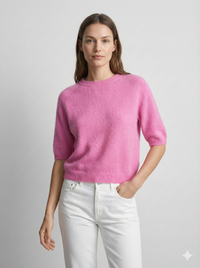 Like alpaca Short-sleeved crew neck Suitable for early spring art.8862