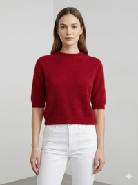 Like alpaca Short-sleeved crew neck Suitable for early spring art.8862