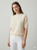 Like alpaca Short-sleeved crew neck Suitable for early spring art.8862
