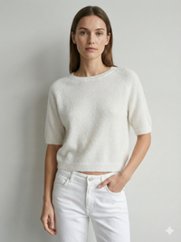 Like alpaca Short-sleeved crew neck Suitable for early spring art.8862