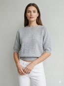 Like alpaca Short-sleeved crew neck Suitable for early spring art.8862