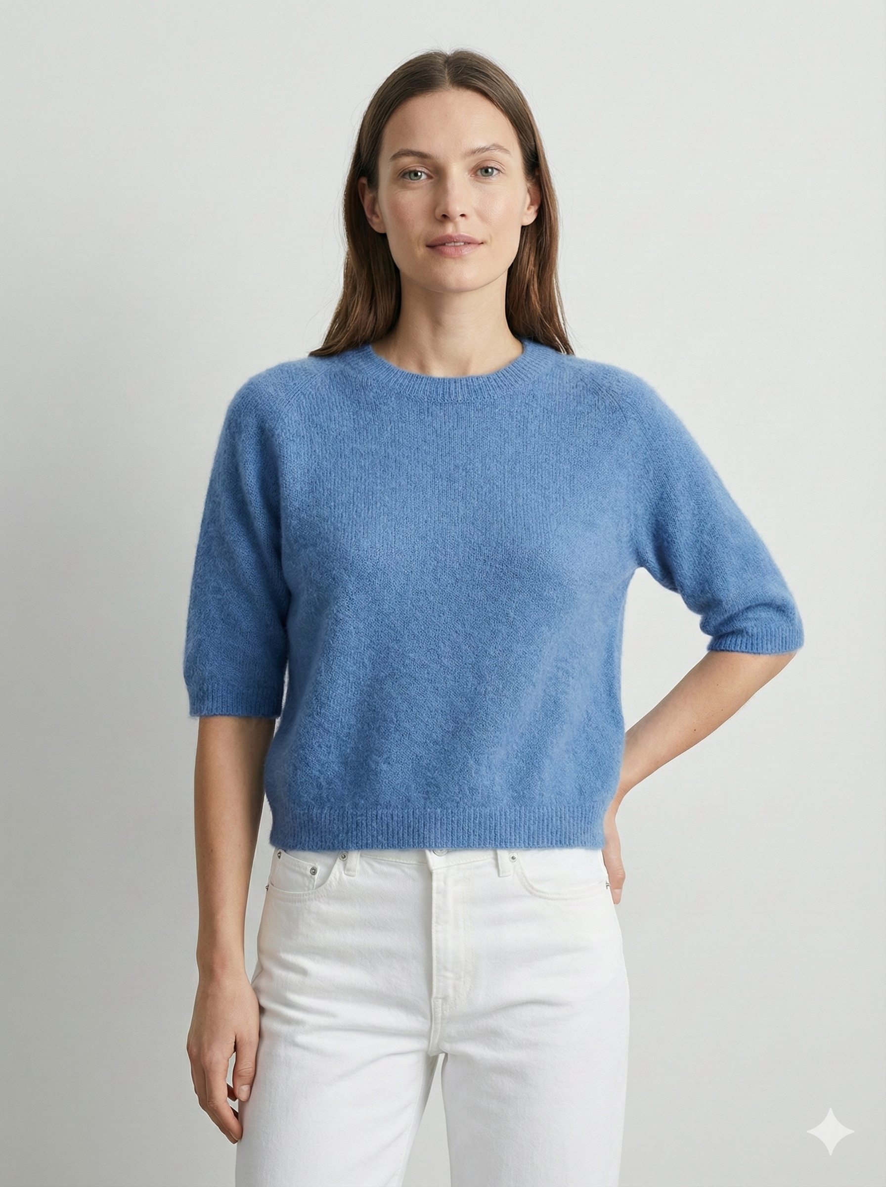 Like alpaca Short-sleeved crew neck Suitable for early spring art.8862