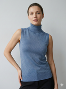 High-neck base layer sweater lurex rc088