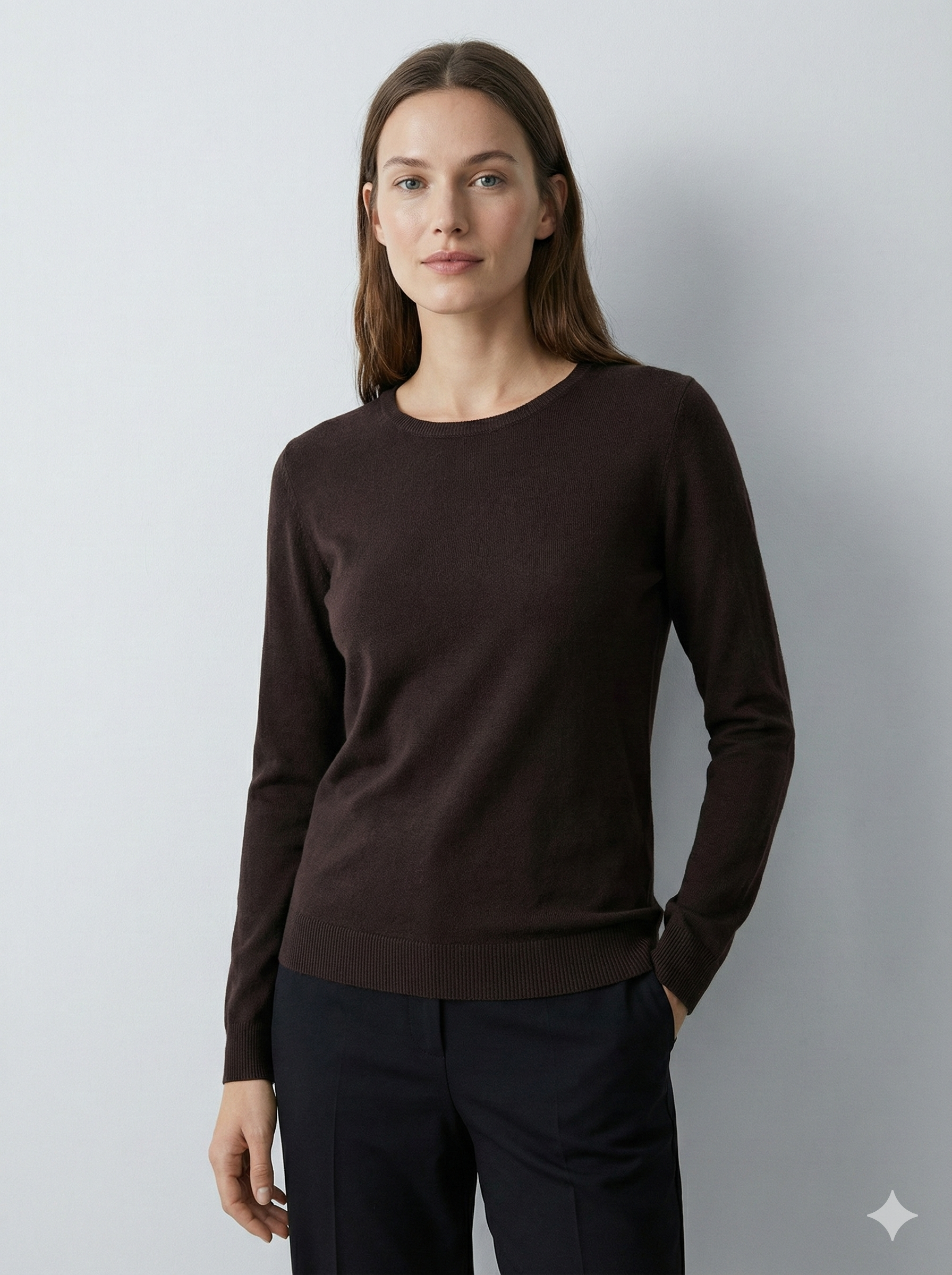 Crew-neck long sleeves base sweater rc063