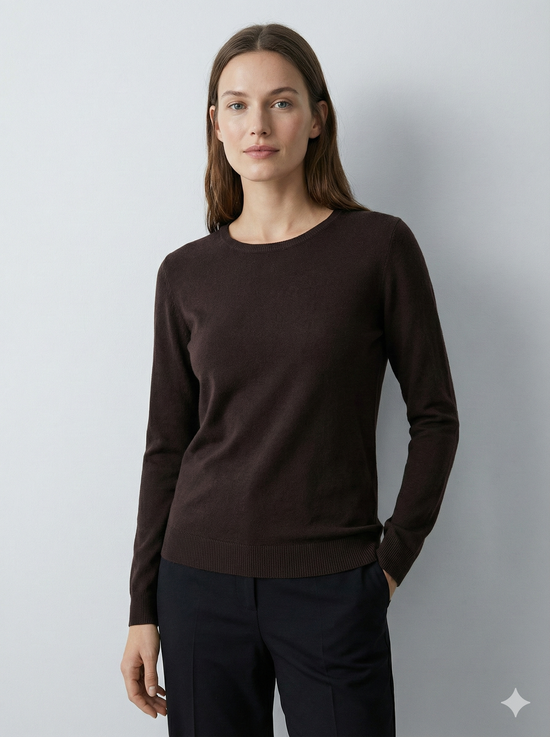 Crew-neck long sleeves base sweater rc063