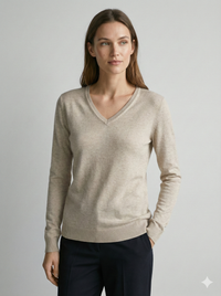 V-neck long sleeves base sweater rc062
