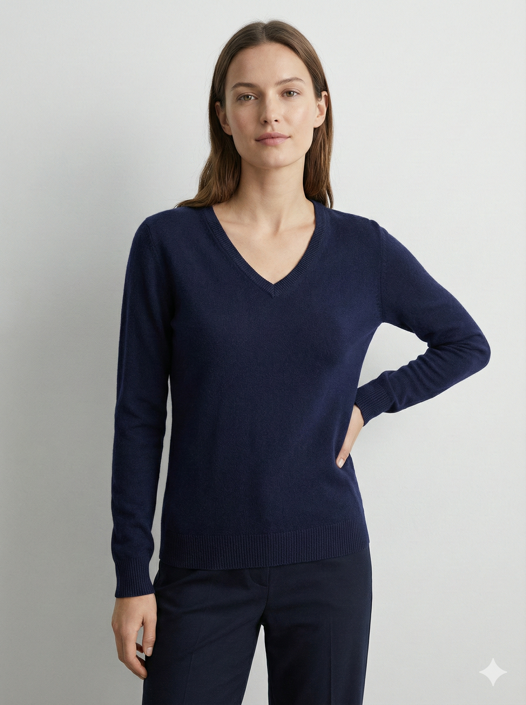 V-neck long sleeves base sweater rc062