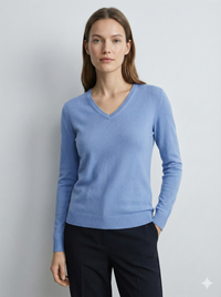 V-neck long sleeves base sweater rc062