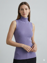 High-necked sleeveless base layer sweater  rc070