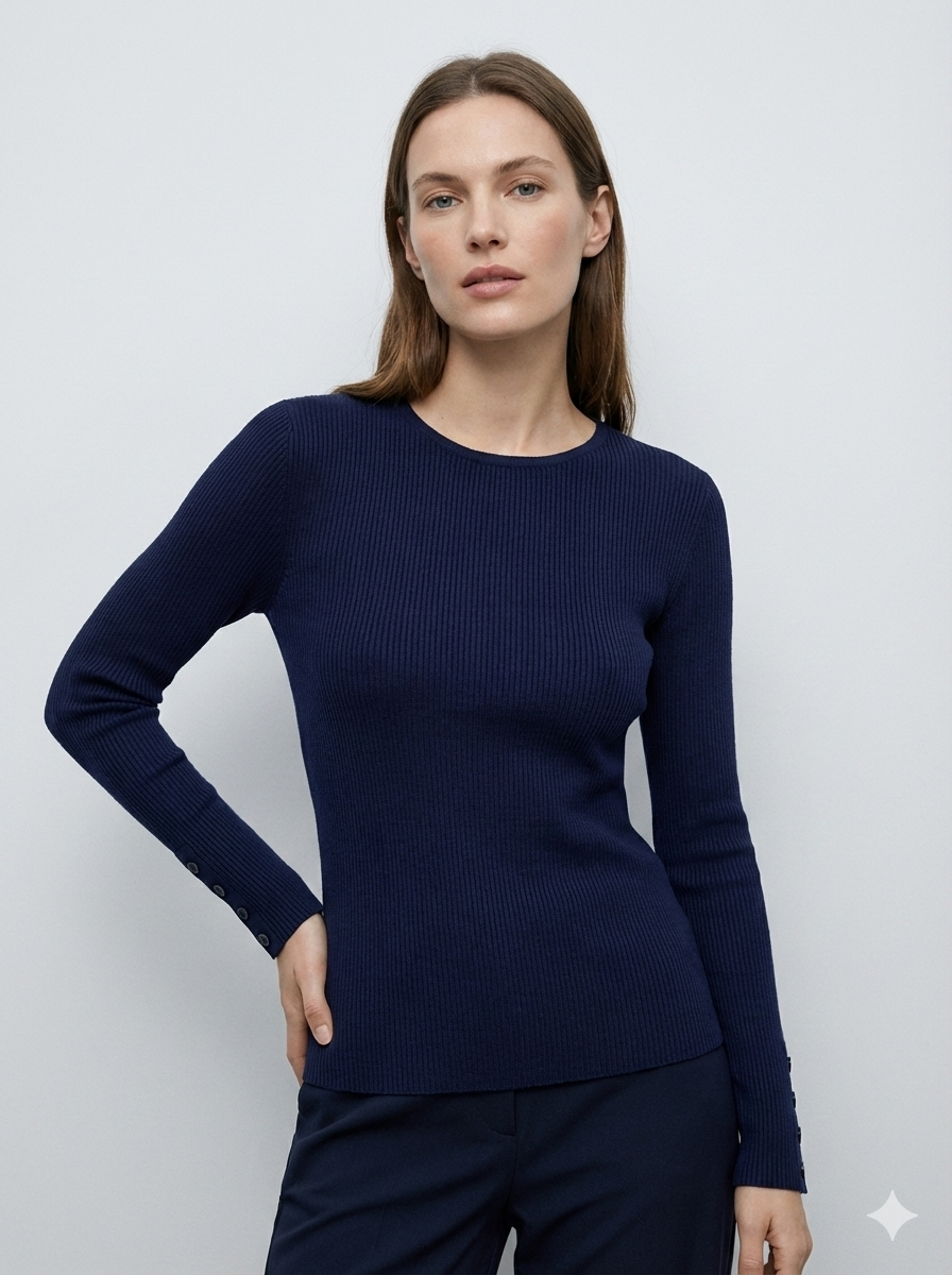 Crew-necked long sleeves base layer sweater rc077
