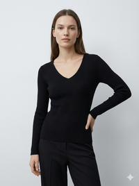 V-necked long sleeves base layer sweater rc072
