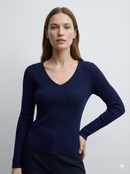 V-necked long sleeves base layer sweater rc072