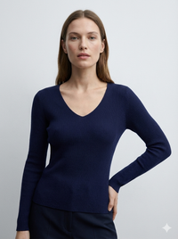 V-necked long sleeves base layer sweater rc072