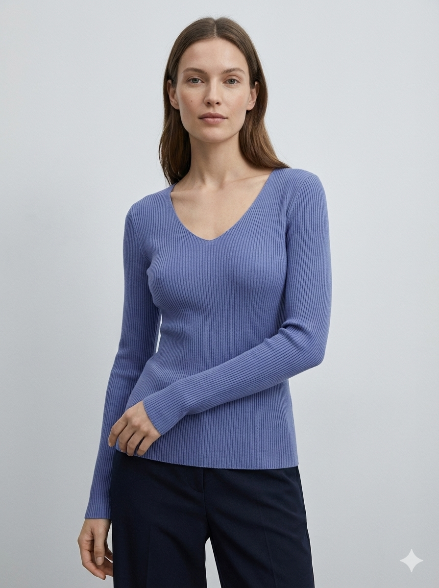 V-necked long sleeves base layer sweater rc072
