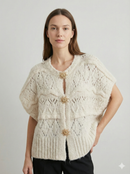 Sweater vest with metal buttons, sleeveless art.21611