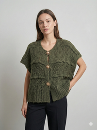 Sweater vest with metal buttons, sleeveless art.21611