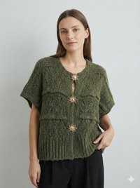 Sweater vest with metal buttons, sleeveless art.21611