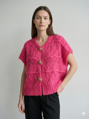 Sweater vest with metal buttons, sleeveless art.21611