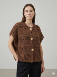 Sweater vest with metal buttons, sleeveless art.21611