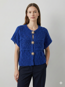 Sweater vest with metal buttons, sleeveless art.21611