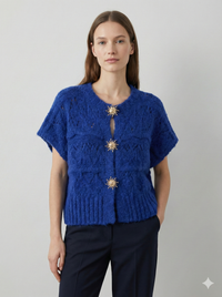 Sweater vest with metal buttons, sleeveless art.21611